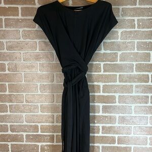 MODERN CITIZEN Dress Extra Large Black Tie Knot Front Minimalist